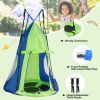 2-in-1 40 Inch Kids Hanging Chair Detachable Swing Tent - Green