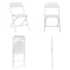 10pcs Injection Molding Classic Garden Plastic Folding Chair White - white