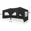 10'x20' EZ Pop Up Canopy Outdoor Portable Party Folding Tent with 6 Removable Sidewalls + Carry Bag + 4pcs Weight Bag - as Pic