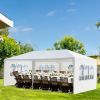 10'X20' Outdoor Party Tent with 4 Removable Sidewalls; Waterproof Canopy Patio Wedding Gazebo; White(Same as this CIN:D0102HGAIAG) - as picture