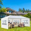 10'X20' Outdoor Party Tent with 4 Removable Sidewalls; Waterproof Canopy Patio Wedding Gazebo; White(Same as this CIN:D0102HGAIAG) - as picture