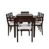 [Not allowed to sell to Wayfair] Acacia Wood Outdoor Dining Table And Chairs Suitable For Patio; Balcony Or Backyard - Dark Brown