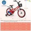 18 Inch Kids Bike with Kickstand and Coaster Brake for 4-8 Years Old - Red