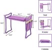 Bosonshop Garden Kneeler and Seat Folding Kneeling Bench Stool with Tool Pouches Soft EVA Foam for Gardening;  Purple - KM3427-P-LM