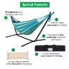 Double Hammock with Space Saving Steel Stand Includes Portable Carrying Case and Head Pillow, 450 Pounds Capacity - Iridescent