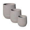 Outdoor Garden Faux Cement Pattern Planters Set of 3 with Drainage Holes - Grey