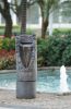 15.5x15.5x48" Large Contemporary Outdoor Water Fountain with Light, Unique Gray Waterfall Fountain - as Pic