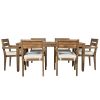 [Not allowed to sell to Wayfair] Acacia Wood Outdoor Dining Table And Chairs Suitable For Patio; Balcony Or Backyard - Burly Wood