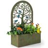 Set of 2 Decorative Raised Garden Bed for Climbing Plants - Rust