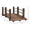 5 ft Wooden Garden Bridge Arc Stained Finish Footbridge with Railings for your Backyard, Stained Wood - Stained Wood