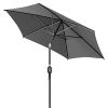 7 ft Heavy-Duty Round Outdoor Market Table Patio Umbrella Parasol w/Steel Pole, Push Button Tilt(Excluding base) - Gray