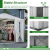 10X8 FT Outdoor Storage Shed, All Weather Metal Sheds with Lockable Doors, Tool Shed for Garden, Patio, Backyard, Lawn, Grey - as Pic