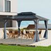 10x13FT Gazebos-Double Roof Sunshade (Wooden Legs)- kk outdoor - 10*13FT