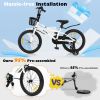 18 Inch Kids Bike with Kickstand and Coaster Brake for 4-8 Years Old - Black & White