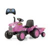 12V Kids Ride On Tractor with Trailer and Remote Control - Pink