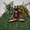 1pc Miniature Meditation Yoga Frog Resin Statue, For Desktop Living Room Bedroom Office Book Shelf Garden Outdoor Decoration, Home Decoration - muse