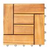 (Set of 10) Hanalei Eucalyptus Interlocking Wooden Decktile in Honey - as Pic