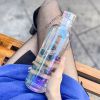 500ml Fashion Glass Water Bottle And Time Marker Creative Large Capacity Leakproof Drink Bottle Drop-Resistant Sport Outdoor - 500ml - White