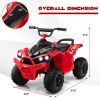 12V Kids Ride On ATV with High/Low Speed and Comfortable Seat - Red