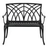 38in Outdoor Orchid Back Aluminum Bench Black - as picture