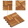 10 pcs Acacia Decking Tiles 11.8"x11.8" - Brown