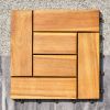 (Set of 10) Hanalei Eucalyptus Interlocking Wooden Decktile in Honey - as Pic