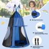 2-in-1 40 Inch Kids Hanging Chair Detachable Swing Tent - Blue