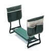 Outdoor 2-in-1 Garden Stool and Kneeler;  Garden Bench with Tool Bags;  Kneeling Pad;  Gift for Parent;  Portable;  Green - Green