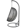 ACME Simona Patio Swing Chair with Stand in Beige Fabric & Black Wicker 45030 - as Pic