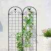 2 Pack Metal Garden Trellis for Climbing Plants Outdoor 86.7'' x 19.7'' Rustproof Plant Support Rose Trellis Netting Trellis Black - as Pic