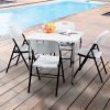 4pcs 47*54*84cm Garden Plastic Folding Chair White - White