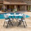 4pcs 47*54*84cm Garden Plastic Folding Chair White - White