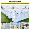 VEVOR 100 Pcs White Chair Covers Polyester Spandex Chair Cover Stretch Slipcovers for Wedding Party Dining Banquet Flat-Front Chair Covers - Default