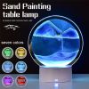 Creative RGB 3D Moving Sand Art Night Light Quicksand Painting Table Lamp LED Lights Hourglass Christmas Gift Home Office Decor - Red - CN