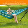 Double Hammock with Space Saving Steel Stand Includes Portable Carrying Case and Head Pillow, 450 Pounds Capacity - Iridescent