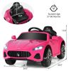 12V Kids Ride-On Car with Remote Control and Lights - Pink