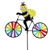 1pc, Outdoor Decoration Three-dimensional Biker Animal Fabric Windmill Traditional Nostalgic Toy Colorful Windmill - A Cow Animal Rides A Windmill