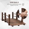 5 ft Wooden Garden Bridge Arc Stained Finish Footbridge with Railings for your Backyard, Stained Wood - Stained Wood