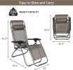 Set of 2 Adjustable Zero Gravity Chair Patio Lounge Chairs Folding Recliner Outdoor Pool Yard Beach - KM0685