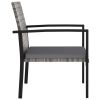 Patio Dining Chairs 4 pcs Poly Rattan Gray - Grey