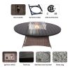 Direct Wicker Outdoor Rattan 50,000BTU Propane Gas Fire Pit Table (Table Only) - Round