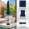 7.5ft Patio Outdoor Table Market Yard Umbrella with Push Button Tilt/Crank, 6 Sturdy Ribs for Garden, Deck, Backyard, Pool, Dark Blue - as Pic