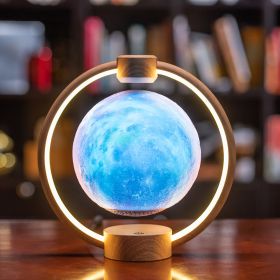 Maglev Moon Light Bluetooth 3D Stereo Diy Colorful Glare (Option: Wood grain starry sky-AU)